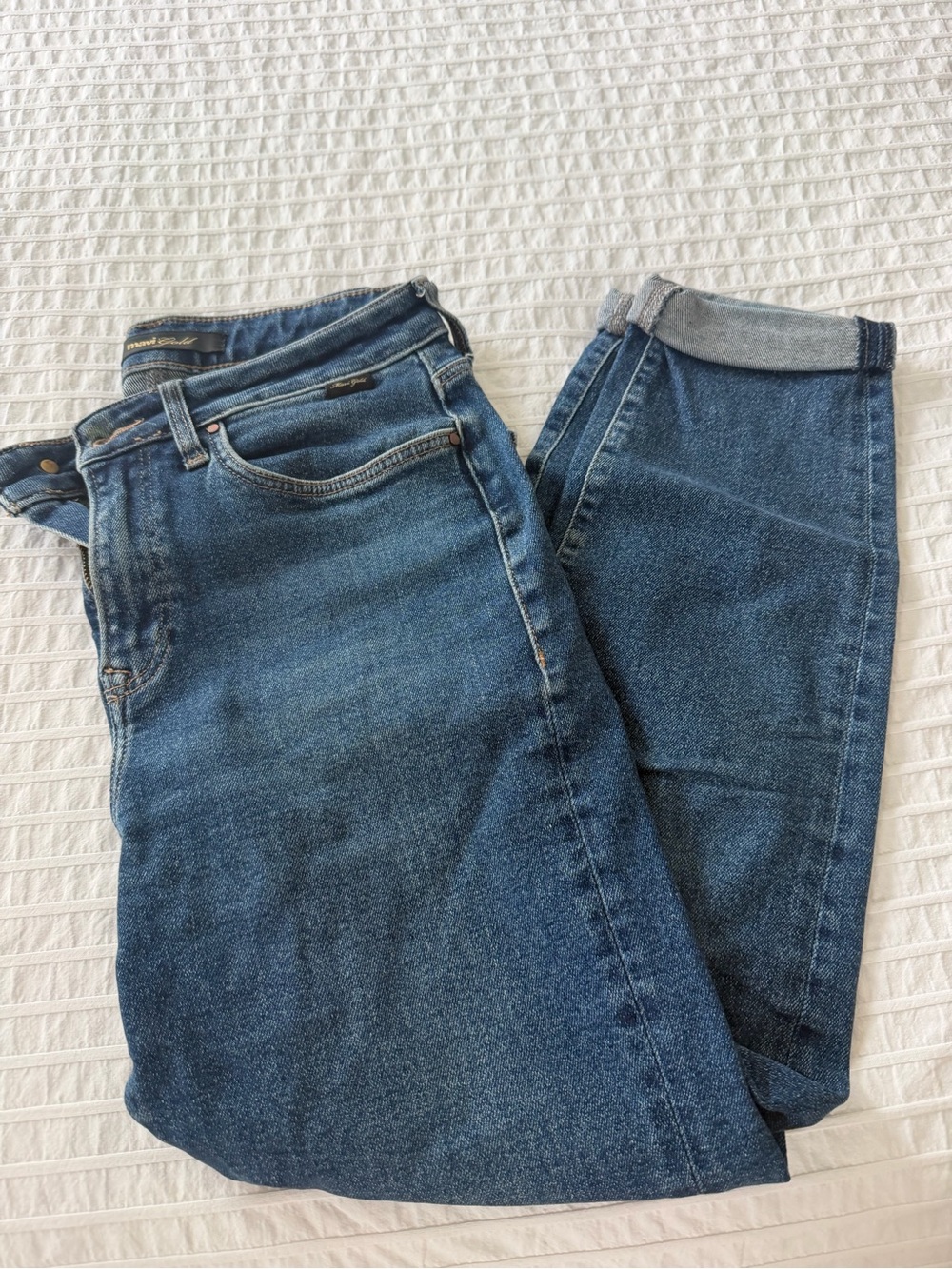 Mavi Mid-Blue Straight Leg Jeans